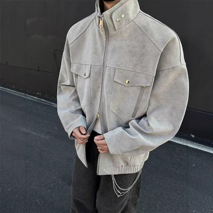 Unisex Stickerei Jacke – Lässig, Langarm, Streetwear Style