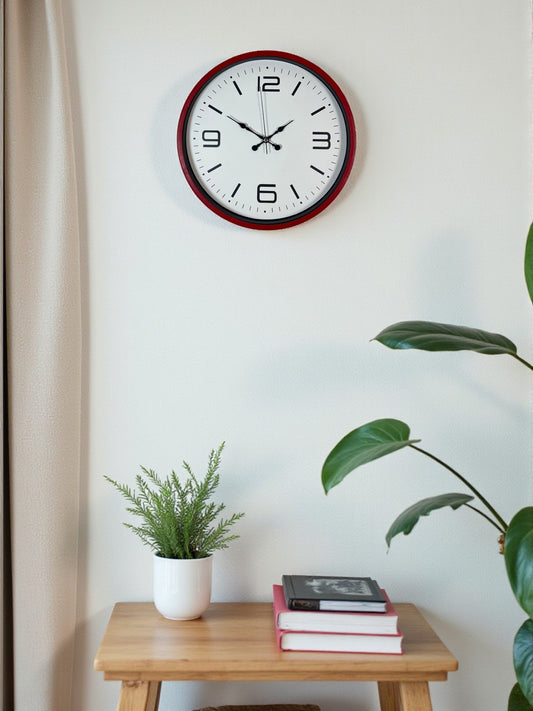 Zentime 36 Cm Kýrmýzý Dekoratif Duvar Saati