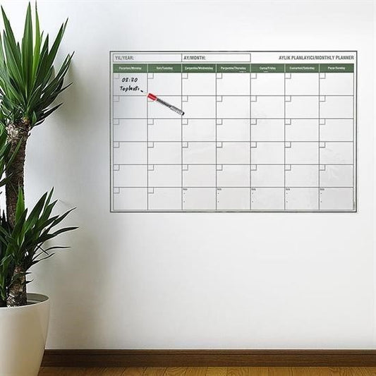 BUFFER® Manyetik Yapýþkanlý Bir Aylýk Program Planlayýcý Takvim 85x56 cm