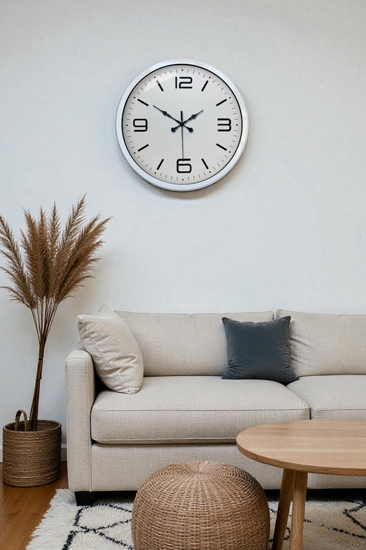 Zentime 40 Cm Beyaz Klasik Duvar Saati
