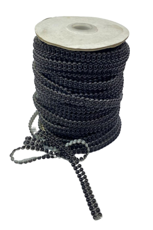Dikilebilir Sýralý Ýnci En 1 cm Siyah 1 Metre