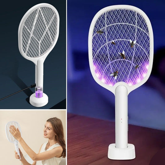 BUFFER® Þarjlý Sinek Öldürücü Masaüstü Standlý,Mor Iþýk Sinek Kovucu Raket 5w