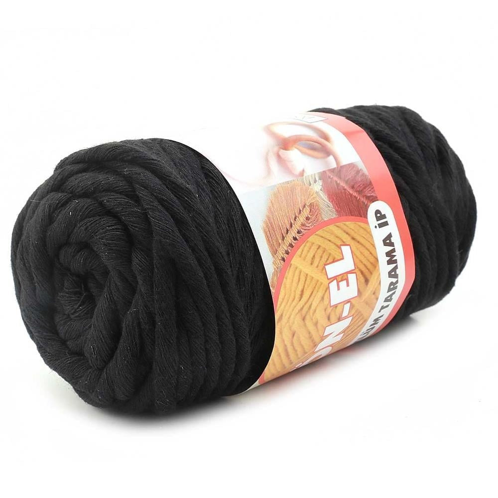 Pamuk Makrome 4 mm Ýp Siyah