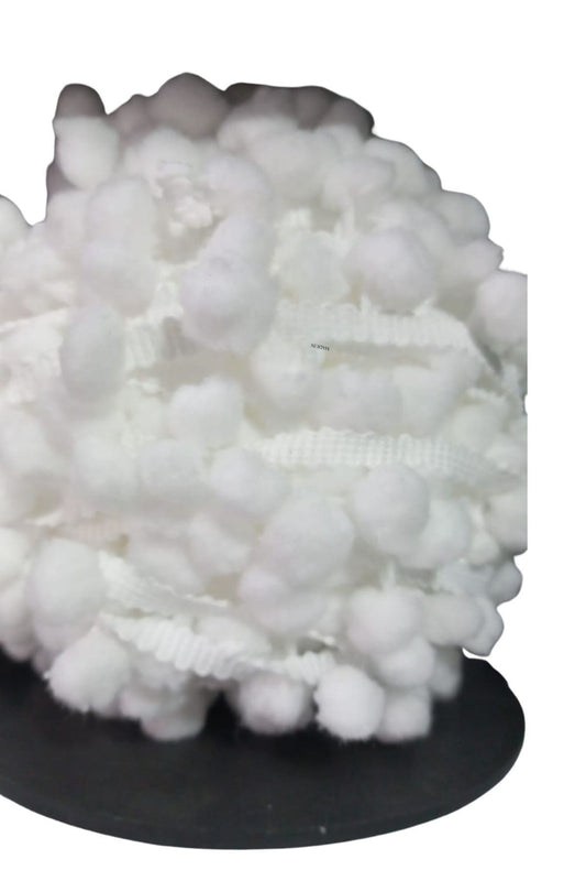 Sýralý Ponpon 1 Metre Beyaz