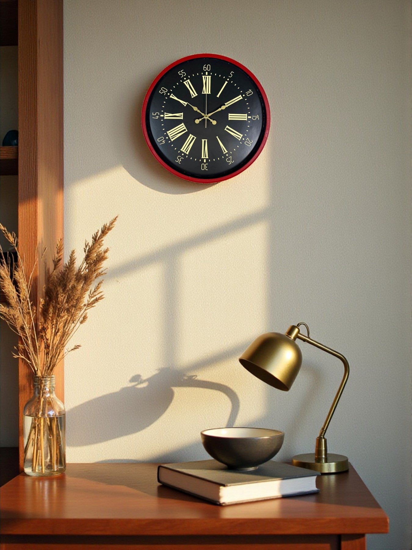 Zentime 36 Cm Kýrmýzý Dekoratif Duvar Saati