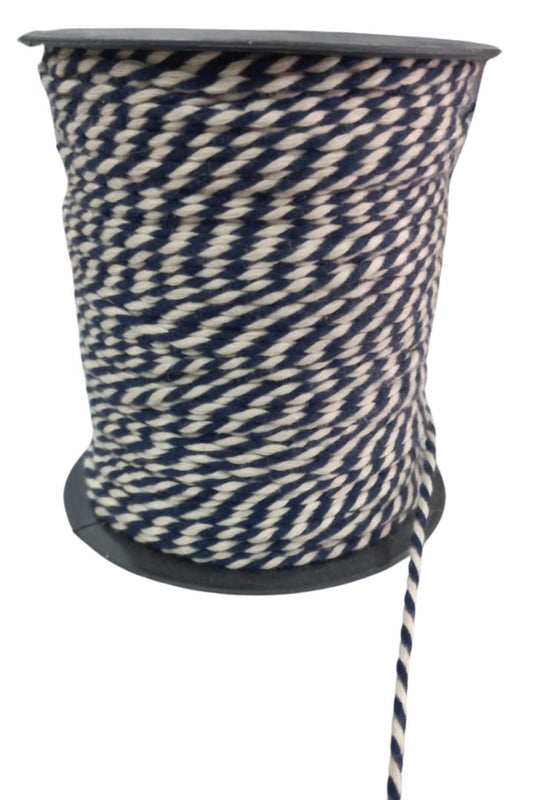 Bileklik ipi,hediye Paketleme ipi, Þans, Bereket, Aþk, Þifa, Güç 10 mm Pamuk  10 metre Lacivert