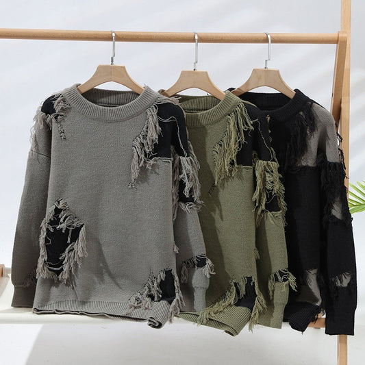 Fashion Lässiger Herren Pullover – Rundhals, Locker Sitzend