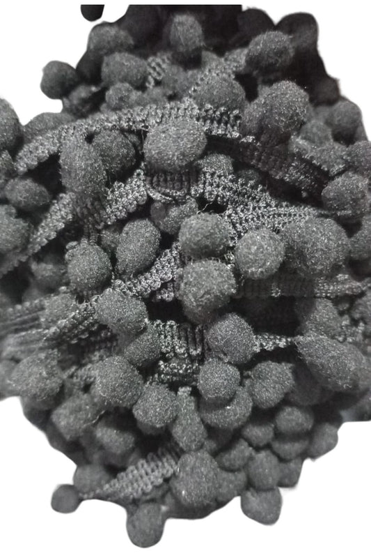 Sýralý Ponpon 1 Metre Siyah