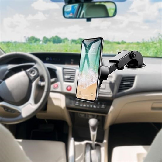 BUFFER® 360 Derece Dönen Torpido Üstü Uzunluk Ayarlamalý Vantuzlu Teleskopik Araç Telefon Tutucu