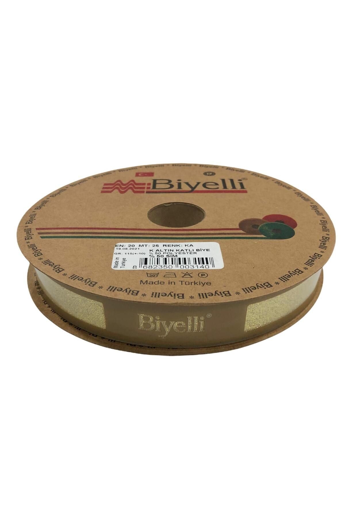 Biye Simli Katlý Ka Altýn 2 cm 25 Metre %50 Simli % 50 Polyester