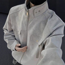 Herren Detroit Jacke – Loose Fit Streetwear Mantel mit Stehkragen