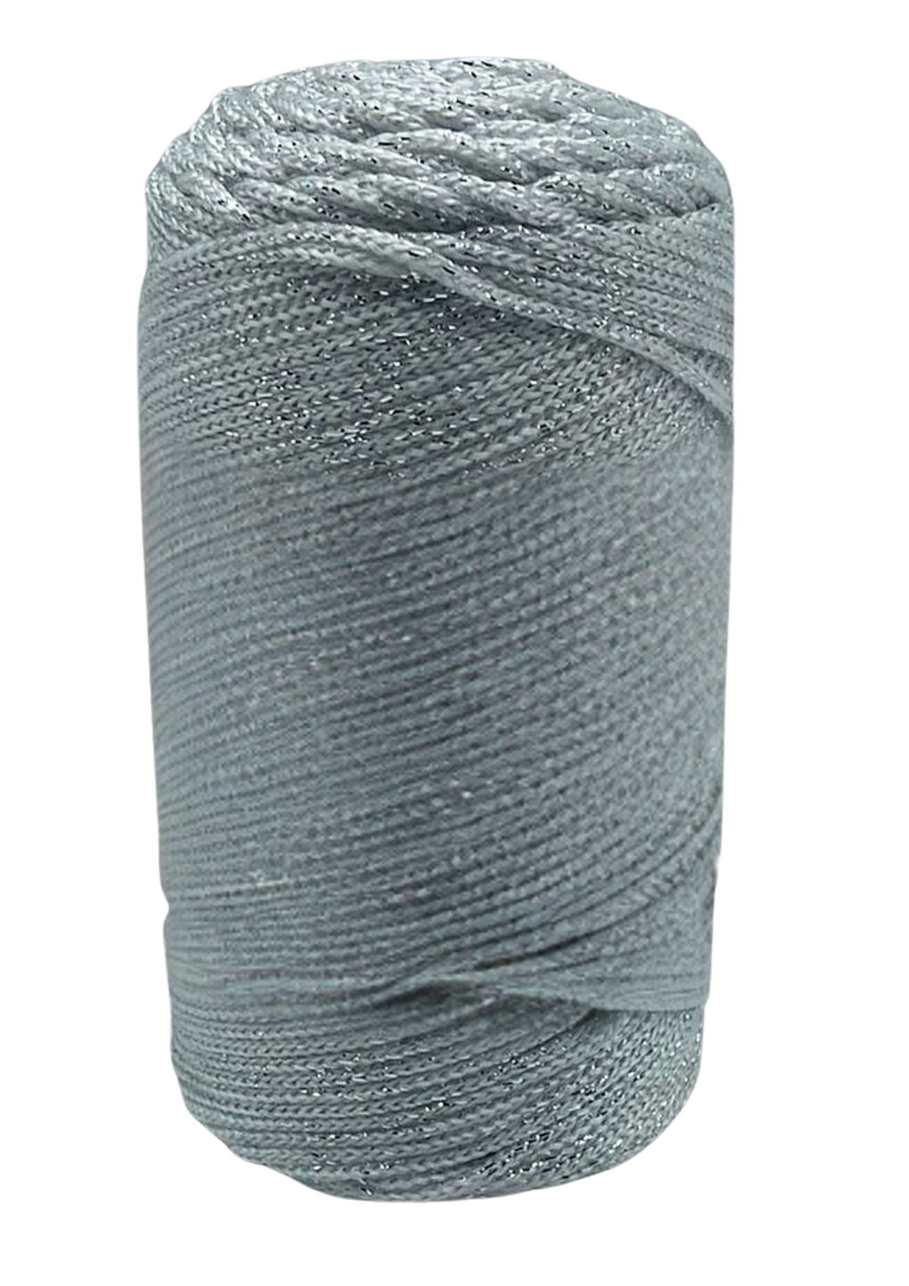 Makrome Ýpi 3 mm Polyester Gri Simli