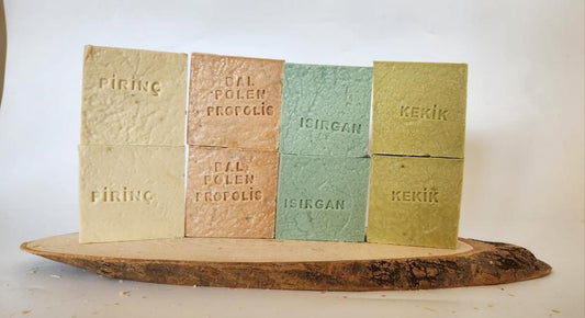 Doðal Üretim Sabunu Karýþýk (Pirinç-Bal Polen Propolis- Isýrgan-Kekik) 8'li Set