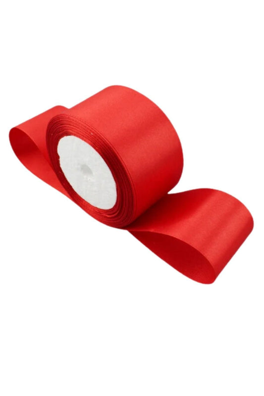 Saten Kurdele 6 cm Kýrmýzý 5 Metre