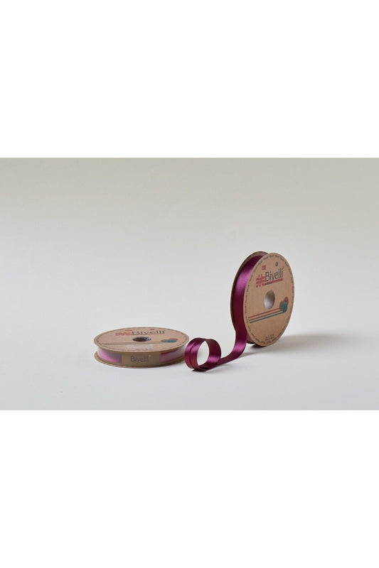 Biye Saten Katlý 075 Mürdüm 2 cm 25 Metre %100 Polyester