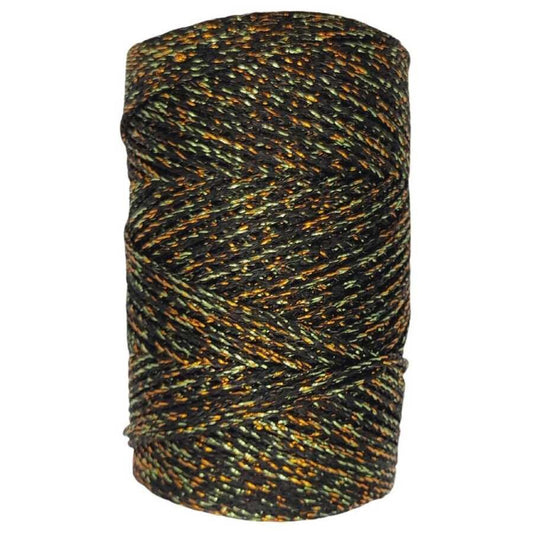 Makrome Ýpi 3mm  Polyester Siyah Altýn Simli