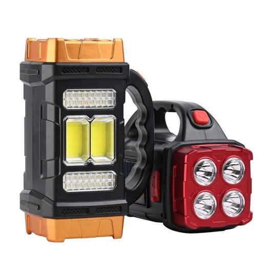 BUFFER® Solar ve USB Þarjlý LED + COB El Feneri | 1500 mAh Þarjlý Taþýnabilir Çalýþma Iþýðý–Su Geçirmez HB-2678