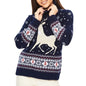 Damen Pullover mit hohem Kragen – Lockerer Langarm Schneeflocken-Strickpullover | Winter Sweater 2025