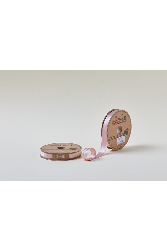 Biye Saten Katlý 087 Pudra 2 cm 25 Metre %100 Polyester