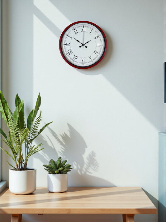 Zentime 36 Cm Kýrmýzý Dekoratif Duvar Saati