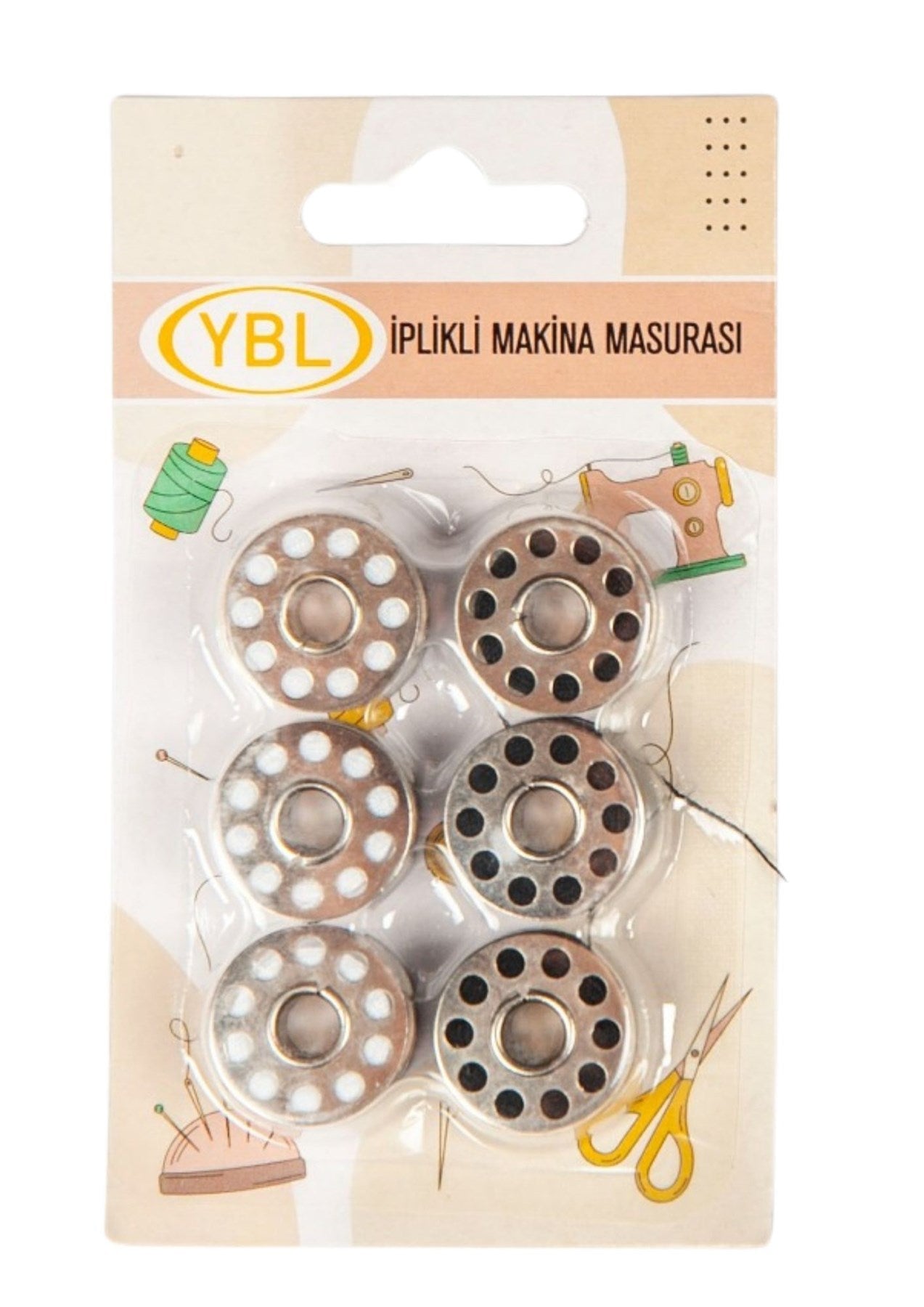 Makine Masurasý Ýplikli Siyah-Beyaz 6'lý