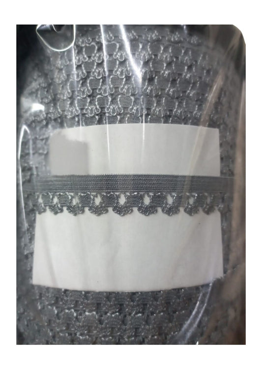 Çamaþýr Lastiði Dantelli 1 cm 1 Metre Gri