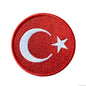 Aplike Ütü Ýle Yapýþan Türk Bayraðý Yuvarlak Büyük Arma 5 cm