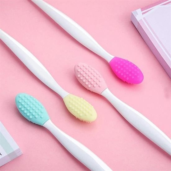 BUFFER® 2 Adet Dudak Fýrçasý Peeling Etkili Gözenek  Siyah Nokta Temizleyici Akne Giderici Çift Yönl