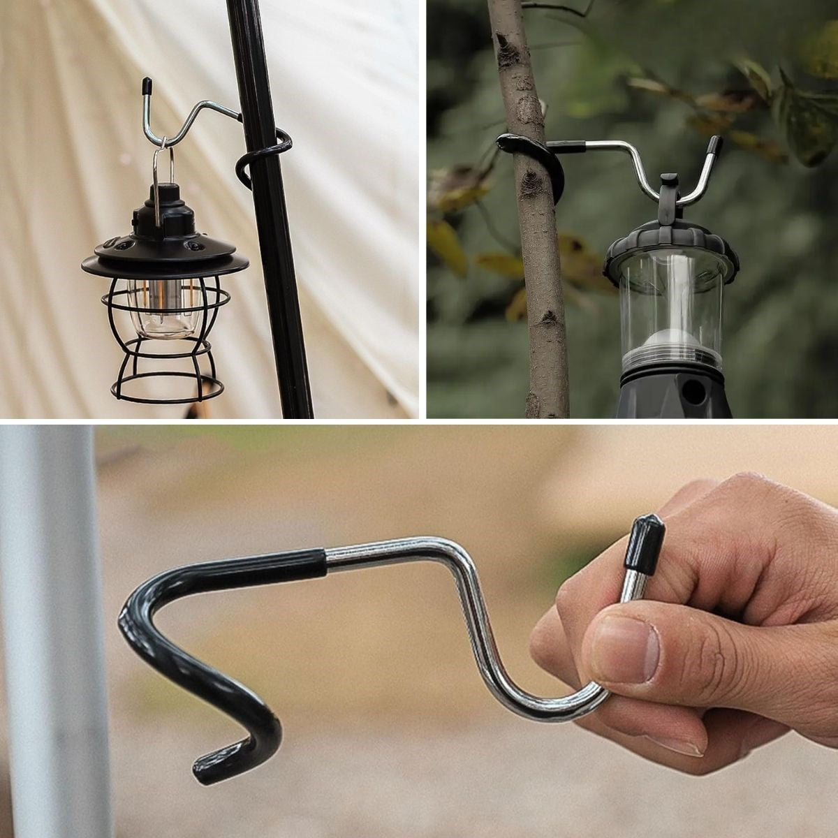 BUFFER® Kamp Ýçin Çok Fonksiyonlu S-Þekilli Direk Askýsý Kaymaz Paslanmaz Çelik Eþya Asma Kancasý