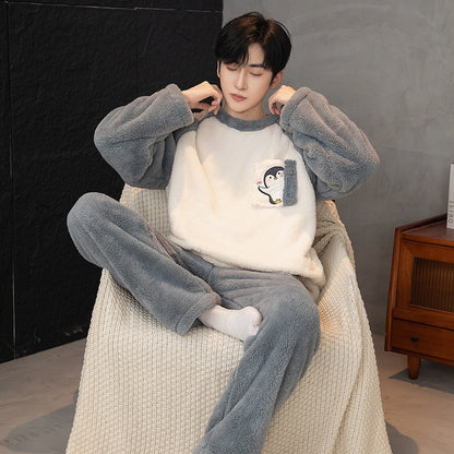 Herren Jacquard Samt Pyjama – Lässig, Warm & Komfortabel, Freizeit & Outdoor